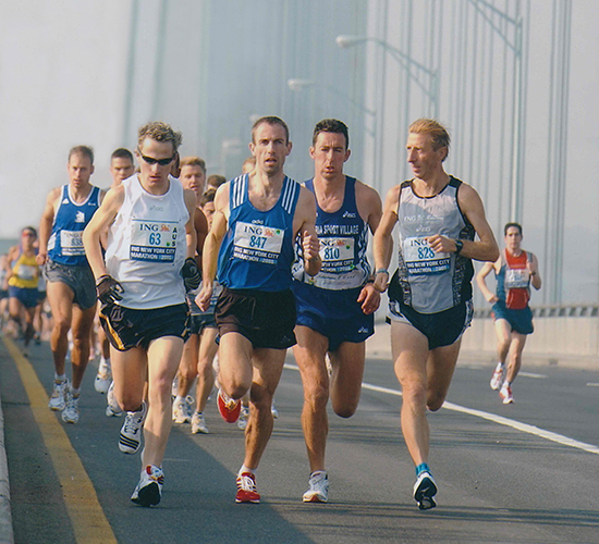 Barry in the early stages of the New York Marathon 2005.
