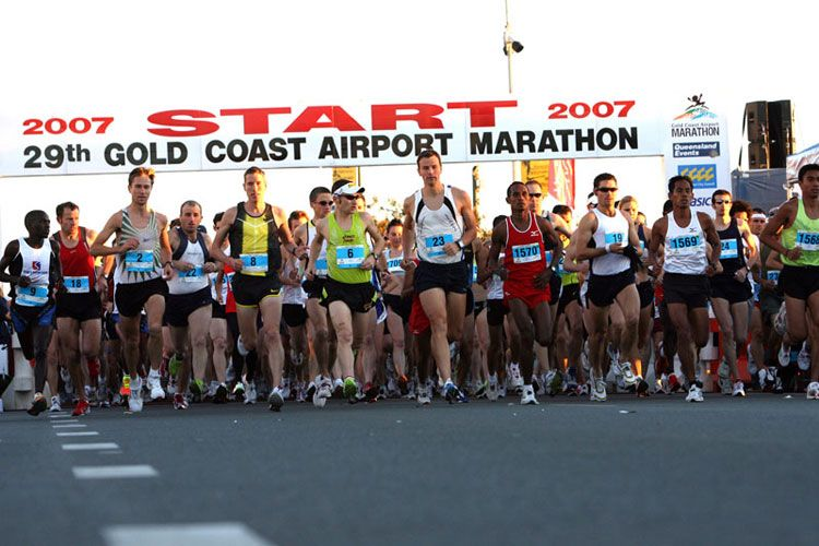 Barry on the start line for the Gold Coast Marathon 2007